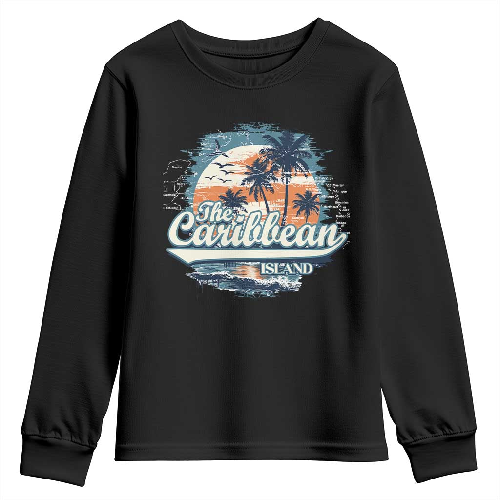 Funny The Caribbean Islands Youth Sweatshirt Caribbean Sea Tour Summer Vacation TS11 Black Print Your Wear