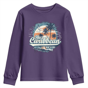 Funny The Caribbean Islands Youth Sweatshirt Caribbean Sea Tour Summer Vacation TS11 Purple Print Your Wear