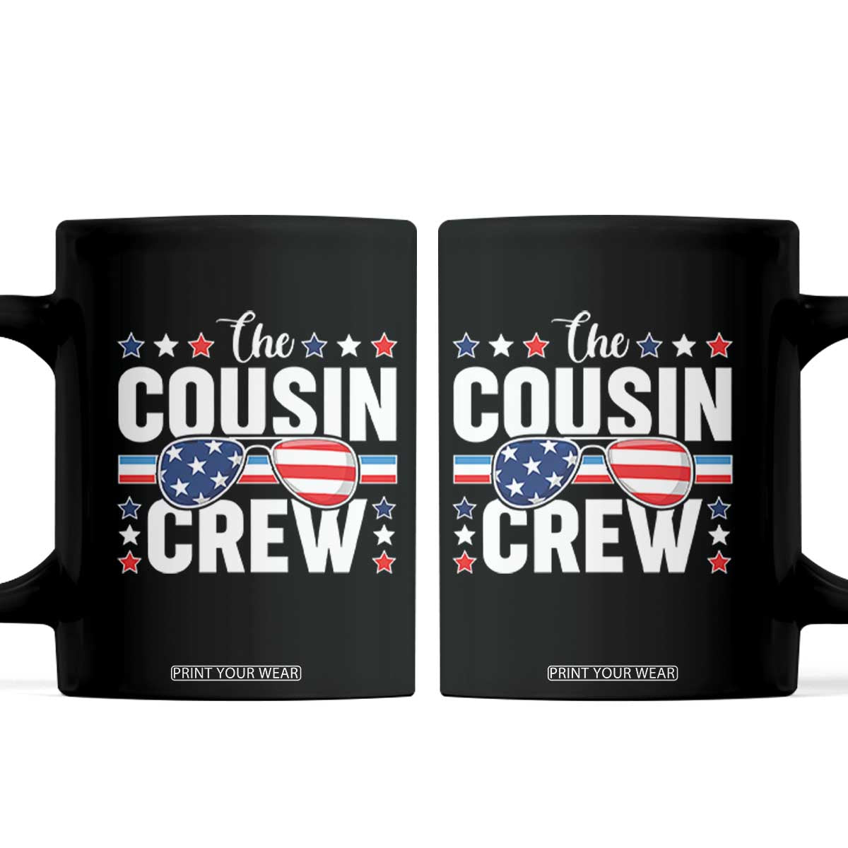 Funny The Cousin Crew 4th Of July Coffee Mug Patriotic American Family Matching TS11 Black Print Your Wear