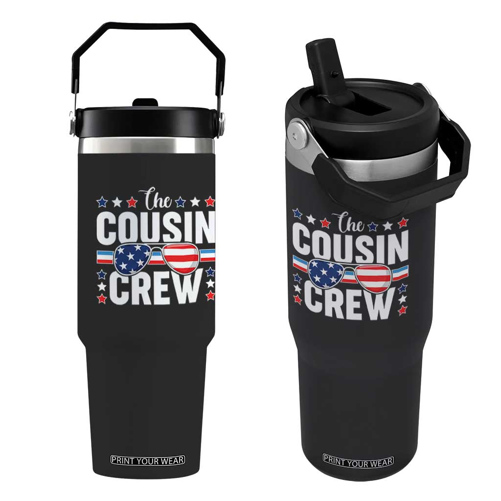 Funny The Cousin Crew 4th Of July Flip Straw Tumbler Patriotic American Family Matching TS11 One Size: 30 oz Black Print Your Wear