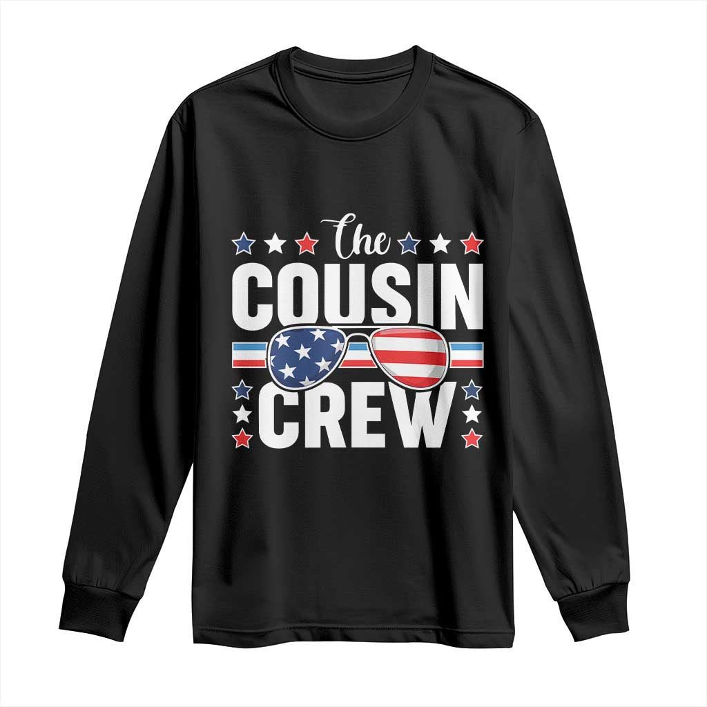 Funny The Cousin Crew 4th Of July Long Sleeve Shirt Patriotic American Family Matching TS11 Black Print Your Wear