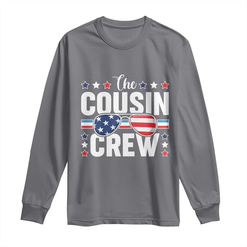 Funny The Cousin Crew 4th Of July Long Sleeve Shirt Patriotic American Family Matching TS11 Charcoal Print Your Wear