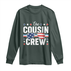 Funny The Cousin Crew 4th Of July Long Sleeve Shirt Patriotic American Family Matching TS11 Dark Forest Green Print Your Wear