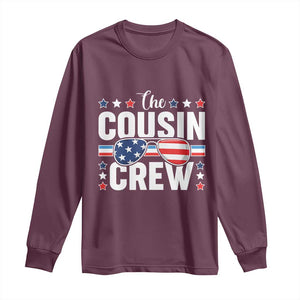 Funny The Cousin Crew 4th Of July Long Sleeve Shirt Patriotic American Family Matching TS11 Maroon Print Your Wear