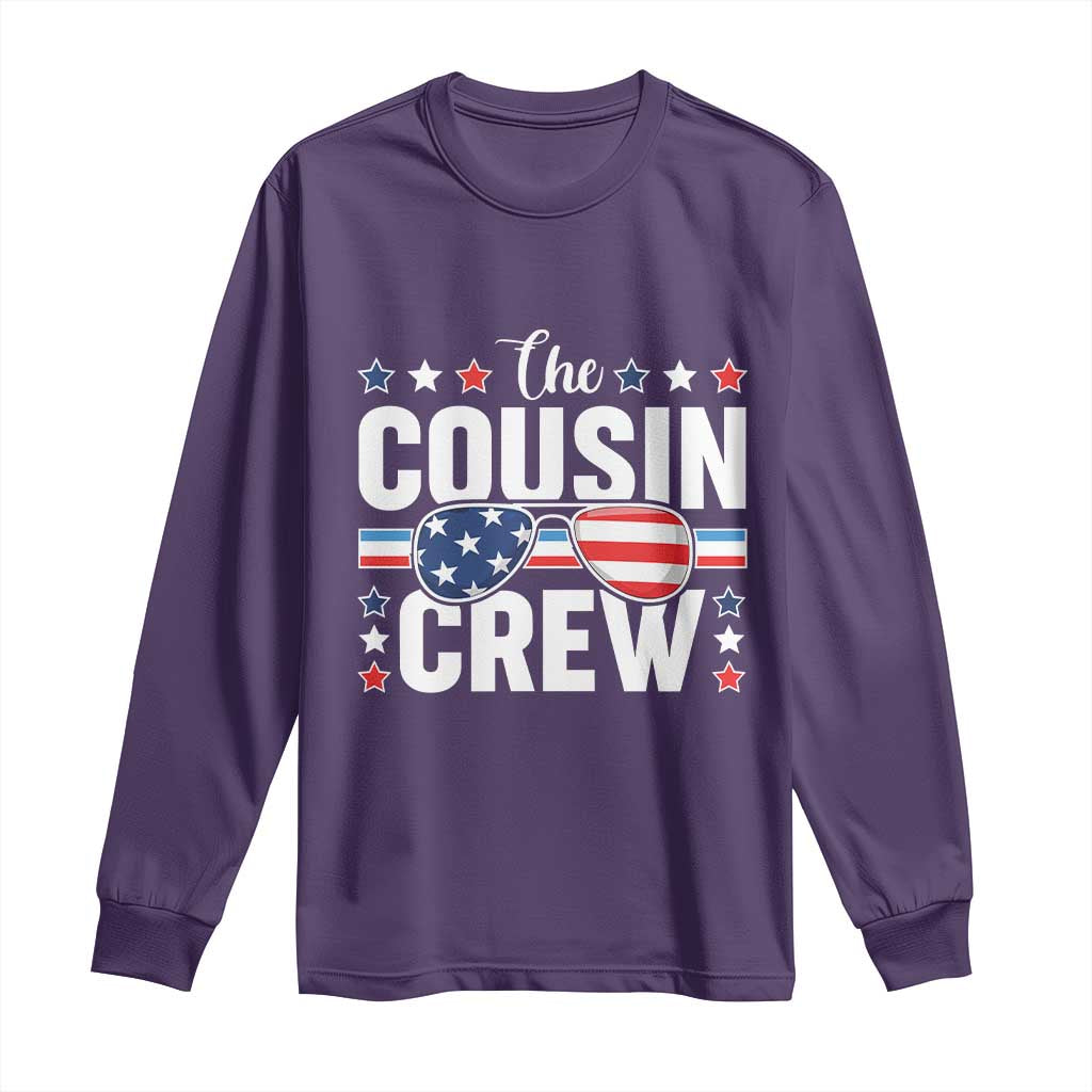 Funny The Cousin Crew 4th Of July Long Sleeve Shirt Patriotic American Family Matching TS11 Purple Print Your Wear