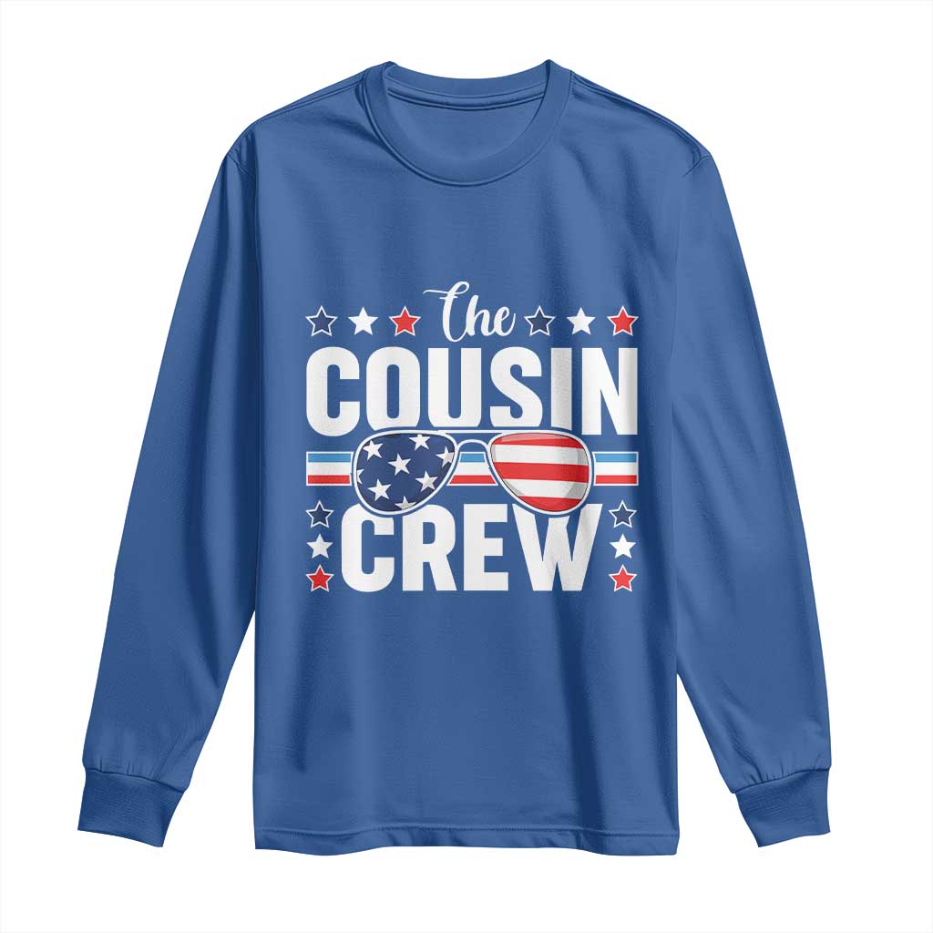 Funny The Cousin Crew 4th Of July Long Sleeve Shirt Patriotic American Family Matching TS11 Royal Blue Print Your Wear