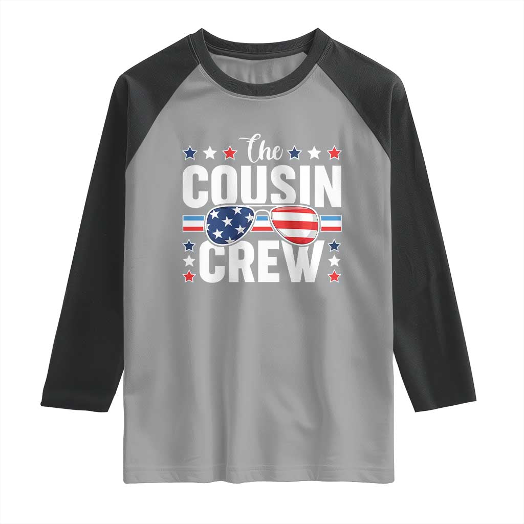 Funny The Cousin Crew 4th Of July Raglan Shirt Patriotic American Family Matching TS11 Sport Gray Black Print Your Wear