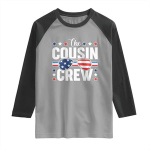 Funny The Cousin Crew 4th Of July Raglan Shirt Patriotic American Family Matching TS11 Sport Gray Black Print Your Wear