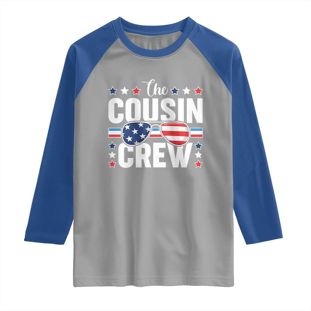 Funny The Cousin Crew 4th Of July Raglan Shirt Patriotic American Family Matching TS11 Sport Gray Royal Print Your Wear
