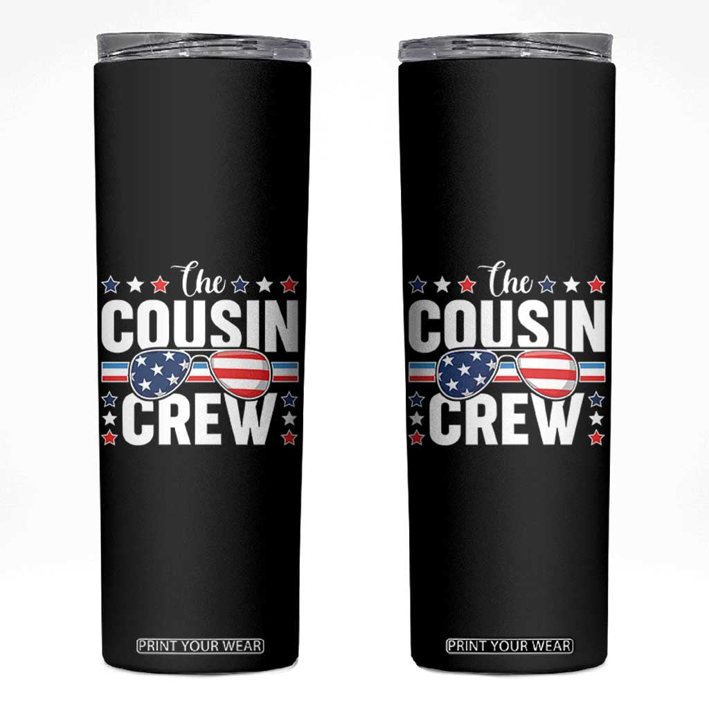 Funny The Cousin Crew 4th Of July Skinny Tumbler Patriotic American Family Matching TS11 Black Print Your Wear
