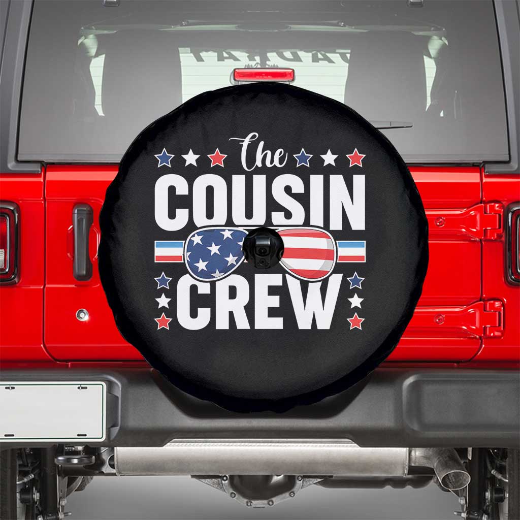 Funny The Cousin Crew 4th Of July Spare Tire Cover Patriotic American Family Matching TS11 Black Print Your Wear