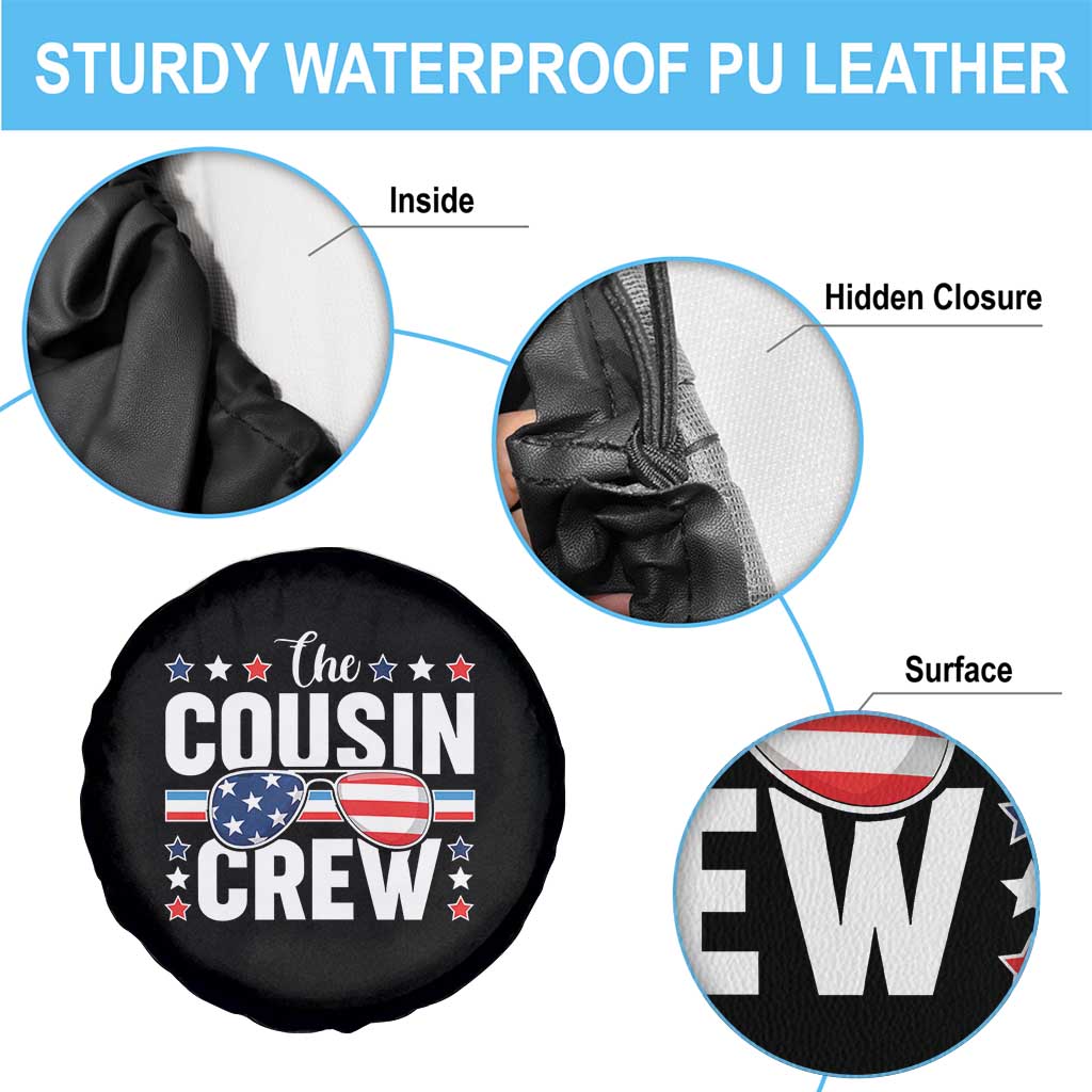 Funny The Cousin Crew 4th Of July Spare Tire Cover Patriotic American Family Matching TS11 Print Your Wear