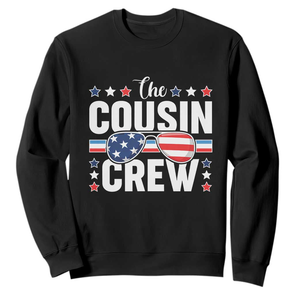 Funny The Cousin Crew 4th Of July Sweatshirt Patriotic American Family Matching TS11 Black Print Your Wear