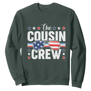 Funny The Cousin Crew 4th Of July Sweatshirt Patriotic American Family Matching TS11 Dark Forest Green Print Your Wear