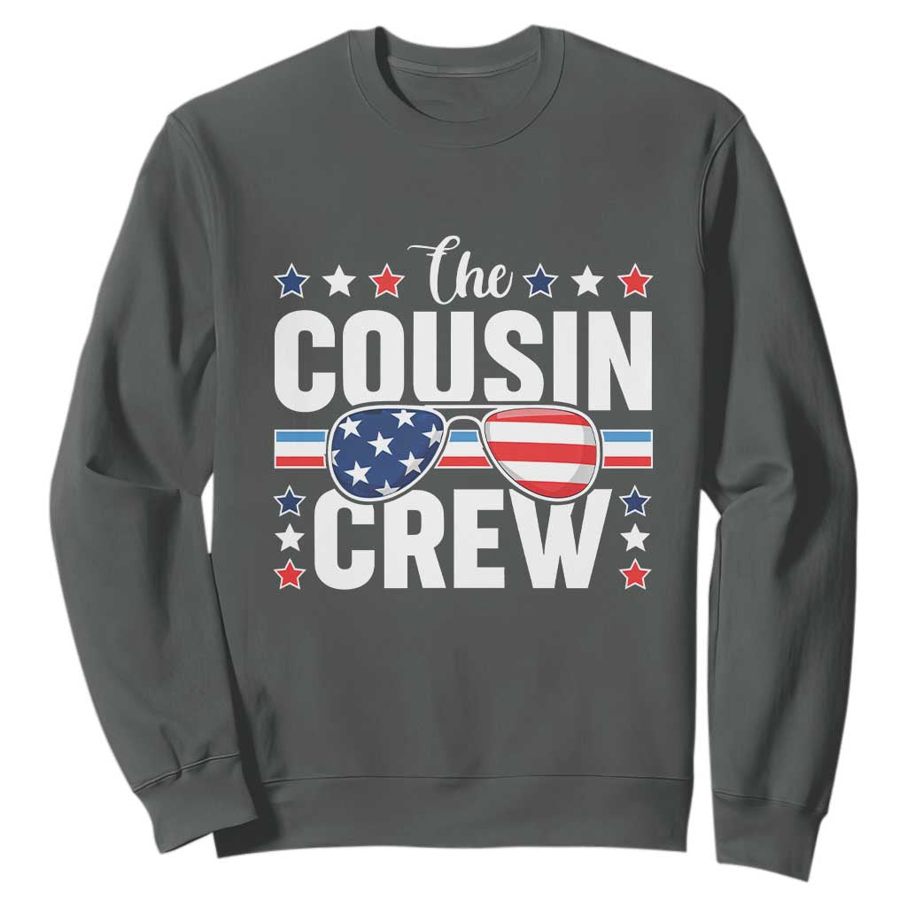 Funny The Cousin Crew 4th Of July Sweatshirt Patriotic American Family Matching TS11 Dark Heather Print Your Wear