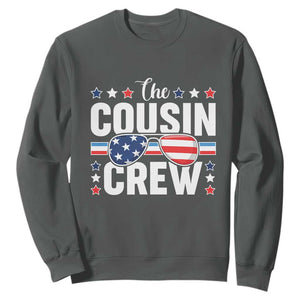 Funny The Cousin Crew 4th Of July Sweatshirt Patriotic American Family Matching TS11 Dark Heather Print Your Wear