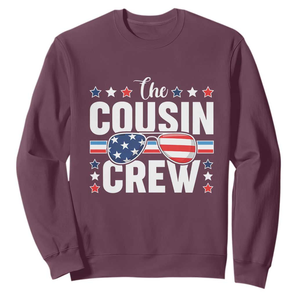 Funny The Cousin Crew 4th Of July Sweatshirt Patriotic American Family Matching TS11 Maroon Print Your Wear