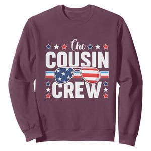 Funny The Cousin Crew 4th Of July Sweatshirt Patriotic American Family Matching TS11 Maroon Print Your Wear
