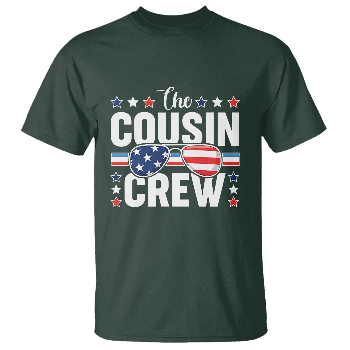 Funny The Cousin Crew 4th Of July T Shirt Patriotic American Family Matching TS11 Dark Forest Green Print Your Wear