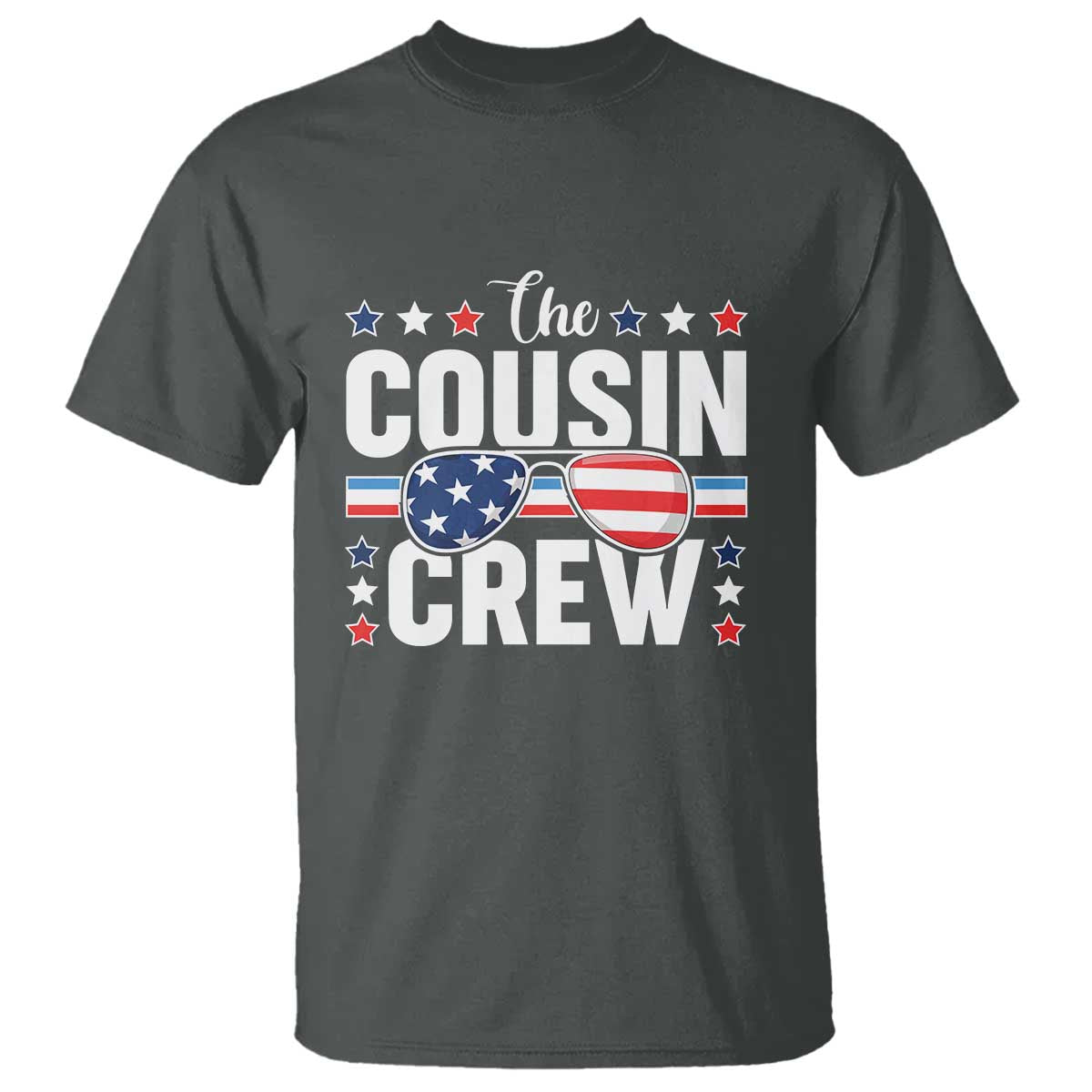Funny The Cousin Crew 4th Of July T Shirt Patriotic American Family Matching TS11 Dark Heather Print Your Wear