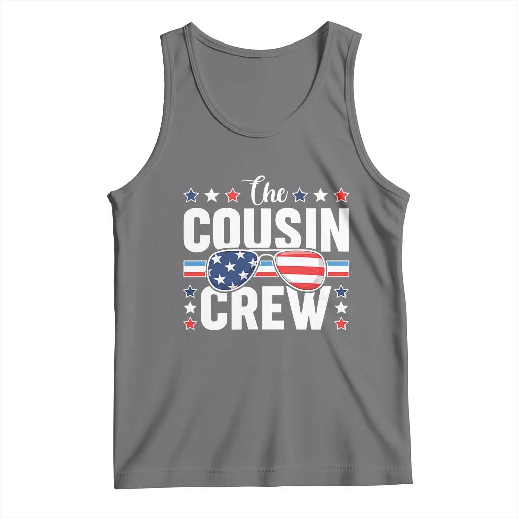 Funny The Cousin Crew 4th Of July Tank Top Patriotic American Family Matching TS11 Black Heather Print Your Wear