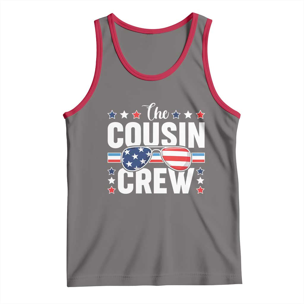 Funny The Cousin Crew 4th Of July Tank Top Patriotic American Family Matching TS11 Deep Heather Red Print Your Wear