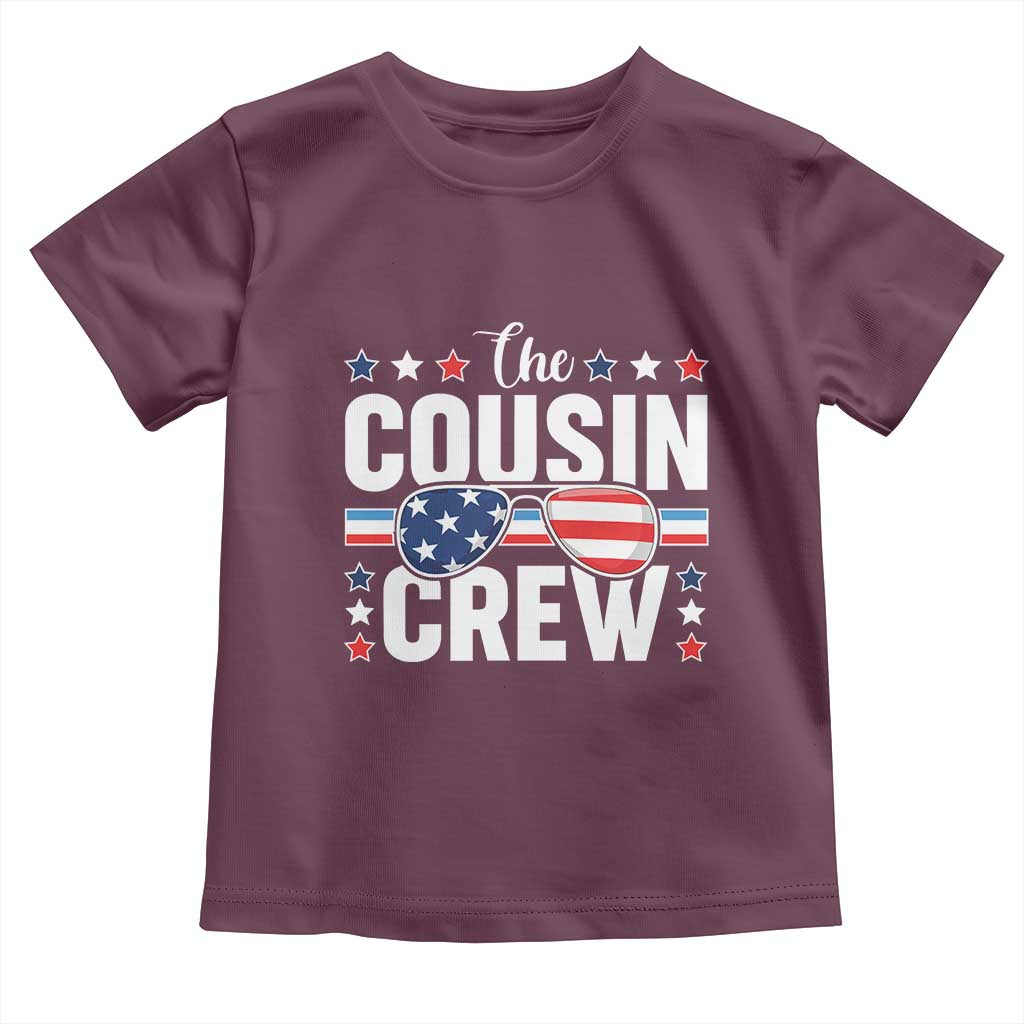 Funny The Cousin Crew 4th Of July Toddler T Shirt Patriotic American Family Matching TS11 Maroon Print Your Wear