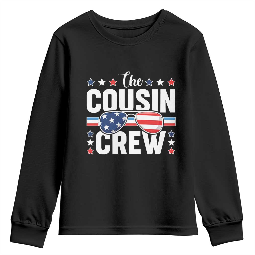 Funny The Cousin Crew 4th Of July Youth Sweatshirt Patriotic American Family Matching TS11 Black Print Your Wear