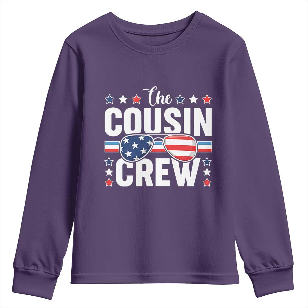 Funny The Cousin Crew 4th Of July Youth Sweatshirt Patriotic American Family Matching TS11 Purple Print Your Wear