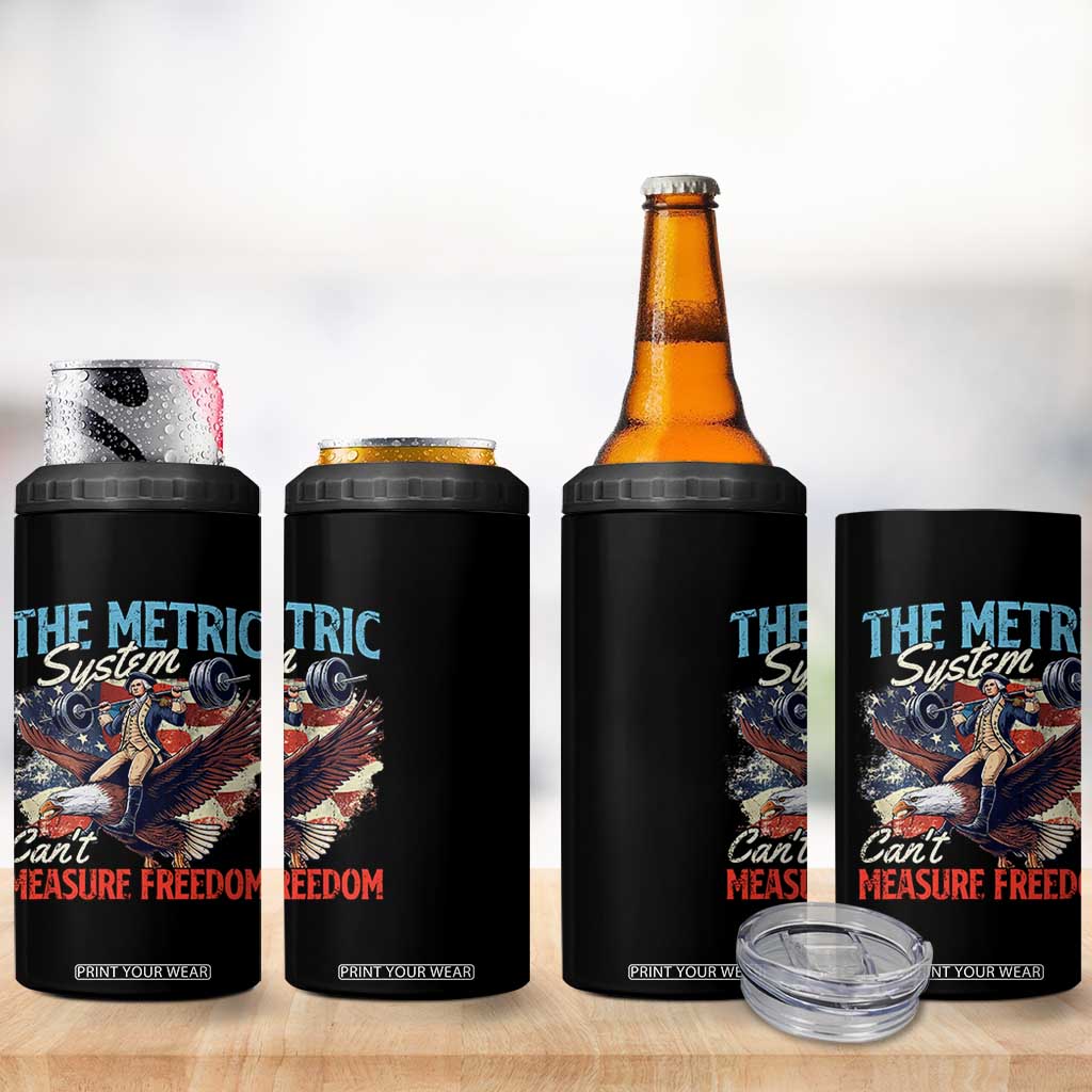 Funny The Metric System Can't Measure Freedom 4th Of July 4 in 1 Can Cooler Tumbler TS11 Print Your Wear