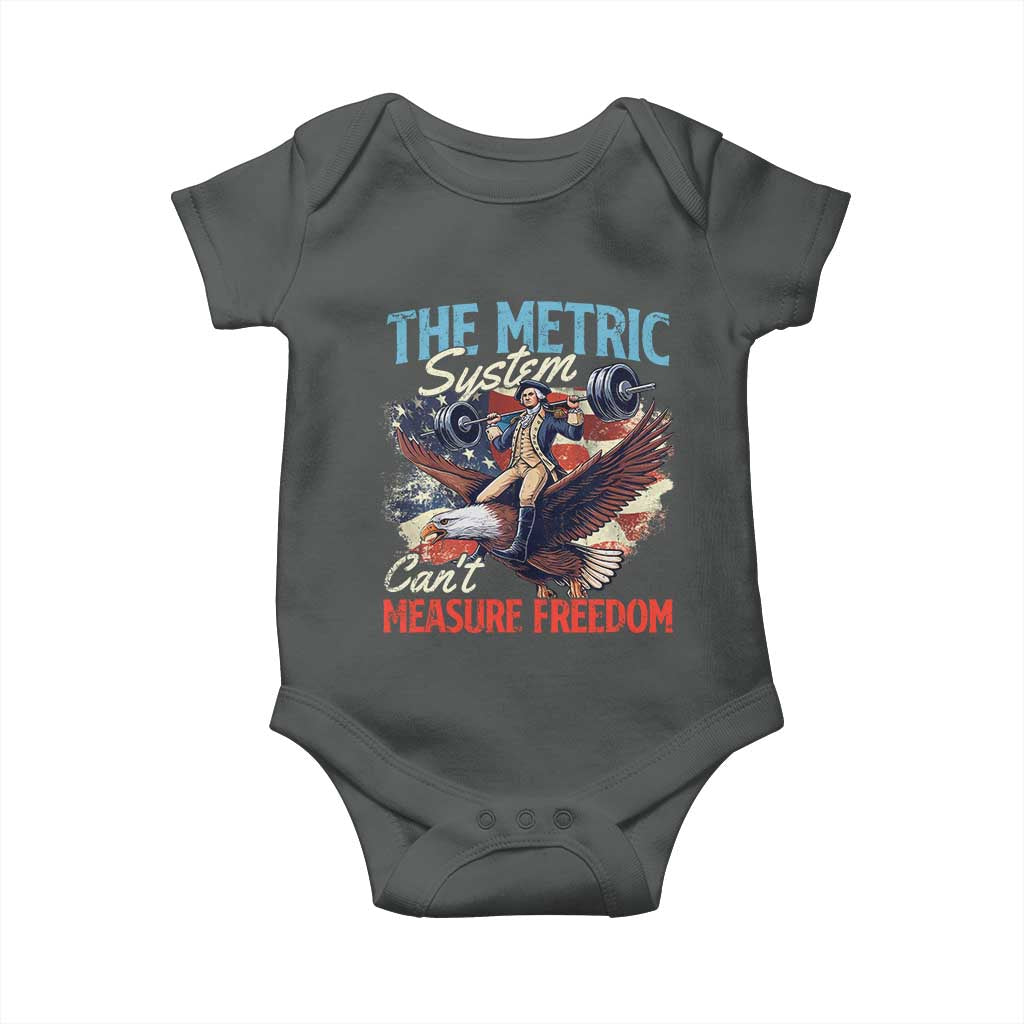 Funny The Metric System Can't Measure Freedom 4th Of July Baby Onesie TS11 Dark Heather Print Your Wear