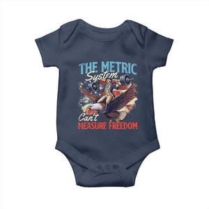Funny The Metric System Can't Measure Freedom 4th Of July Baby Onesie TS11 Navy Print Your Wear