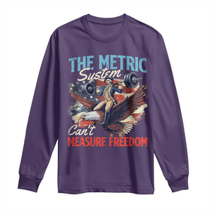Funny The Metric System Can't Measure Freedom 4th Of July Long Sleeve Shirt TS11 Purple Print Your Wear