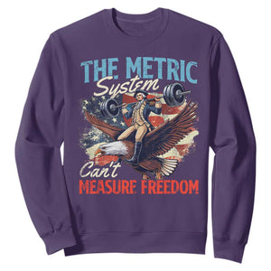 Funny The Metric System Can't Measure Freedom 4th Of July Sweatshirt TS11 Purple Print Your Wear