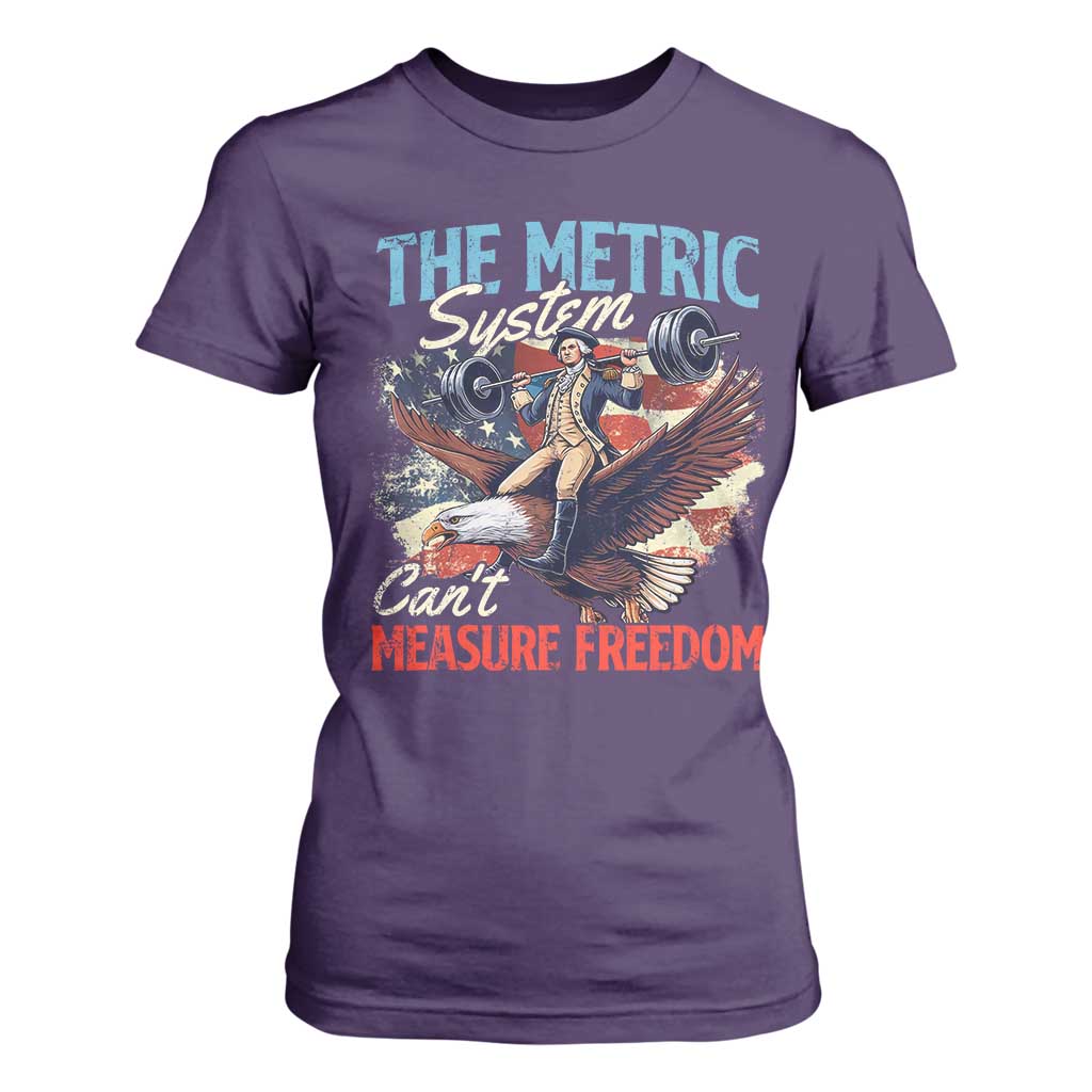 Funny The Metric System Can't Measure Freedom 4th Of July T Shirt For Women TS11 Purple Print Your Wear