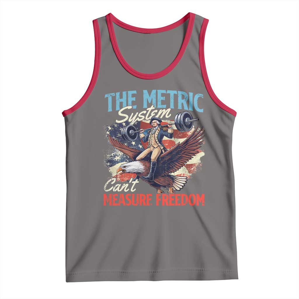 Funny The Metric System Can't Measure Freedom 4th Of July Tank Top TS11 Deep Heather Red Print Your Wear