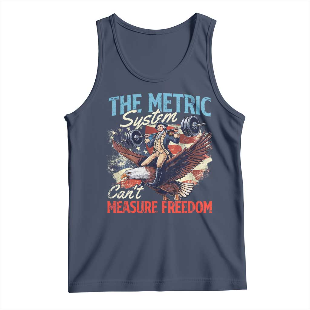 Funny The Metric System Can't Measure Freedom 4th Of July Tank Top TS11 Navy Print Your Wear