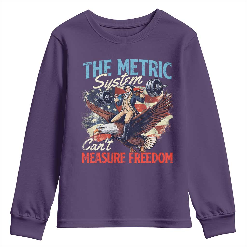 Funny The Metric System Can't Measure Freedom 4th Of July Youth Sweatshirt TS11 Purple Print Your Wear