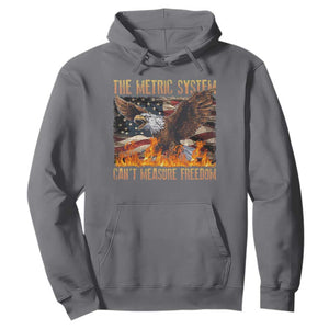Funny The Metric System Can't Measure Freedom Hoodie 4th of July Fire Eagle USA Flag Meme TS11 Charcoal Print Your Wear