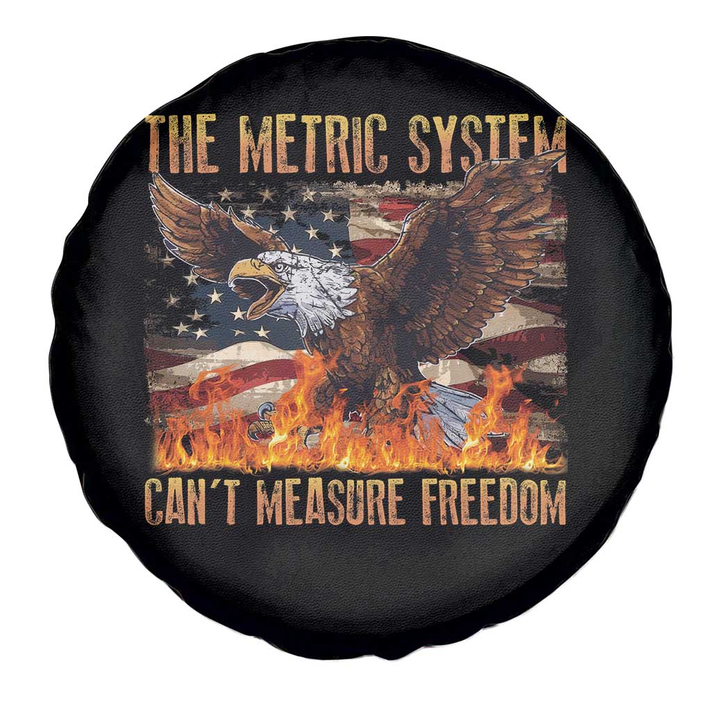 Funny The Metric System Can't Measure Freedom Spare Tire Cover 4th of July Fire Eagle USA Flag Meme TS11 Print Your Wear
