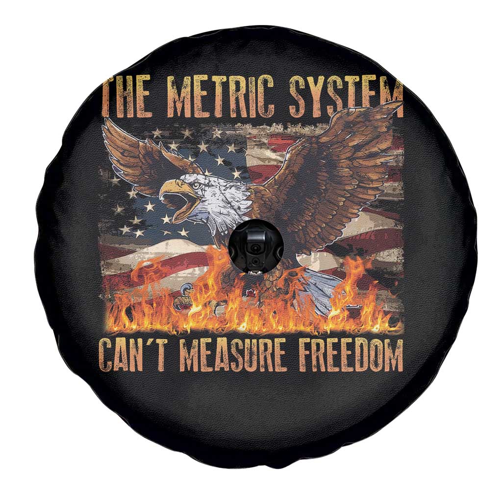 Funny The Metric System Can't Measure Freedom Spare Tire Cover 4th of July Fire Eagle USA Flag Meme TS11 Print Your Wear