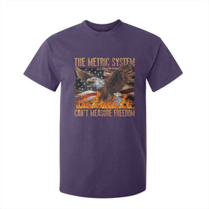 Funny The Metric System Can't Measure Freedom T Shirt For Kid 4th of July Fire Eagle USA Flag Meme TS11 Purple Print Your Wear