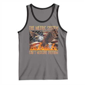 Funny The Metric System Can't Measure Freedom Tank Top 4th of July Fire Eagle USA Flag Meme TS11 Deep Heather Black Print Your Wear