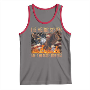 Funny The Metric System Can't Measure Freedom Tank Top 4th of July Fire Eagle USA Flag Meme TS11 Deep Heather Red Print Your Wear