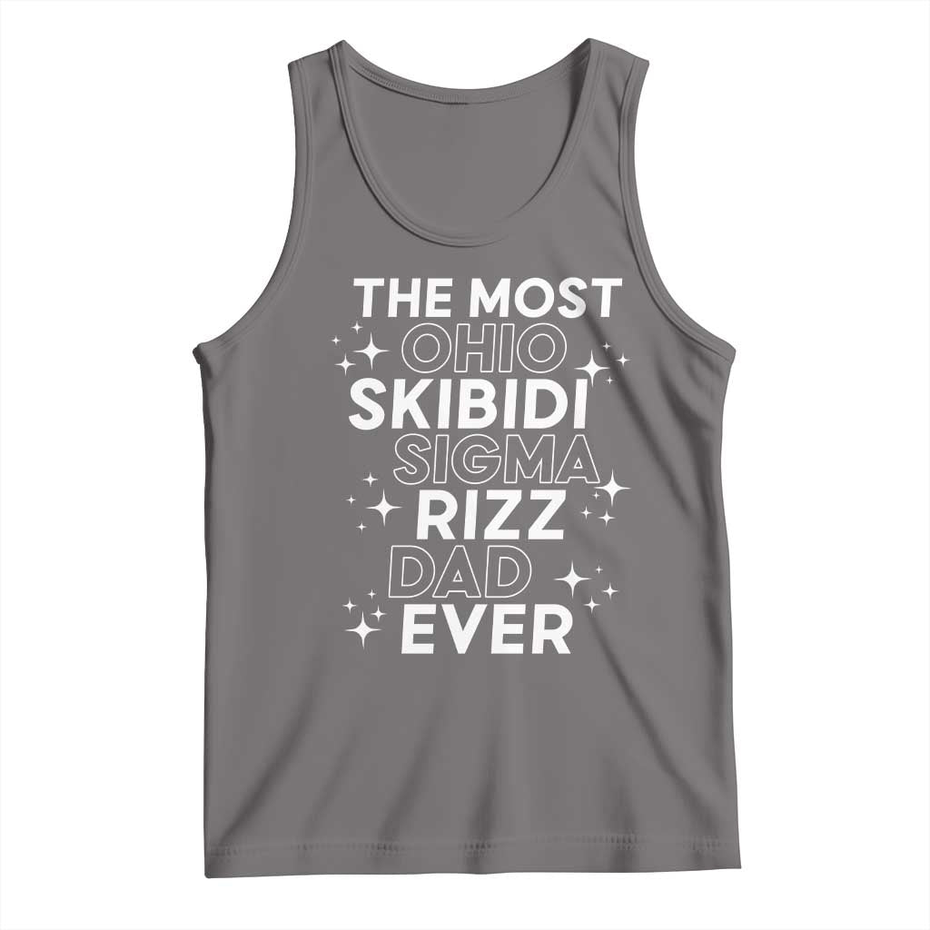 Funny The Most Ohio Skibidi Sigma Rizz Dad Ever Tank Top Father's Day TS11 Deep Heather Print Your Wear