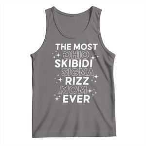 Funny The Most Ohio Skibidi Sigma Rizz Mom Ever Tank Top Mother's Day TS11 Deep Heather Print Your Wear