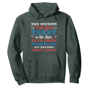 Funny The Rockets Red Glare Terry In His Chair His Reverse Needs Repair Hoodie 4th Of July Meme TS11 Dark Forest Green Print Your Wear