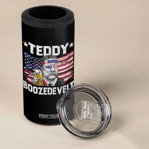 Funny Theodore Roosevelt 4th Of July 4 in 1 Can Cooler Tumbler Teddy Boozedevelt Drinking American Flag TS10 Print Your Wear
