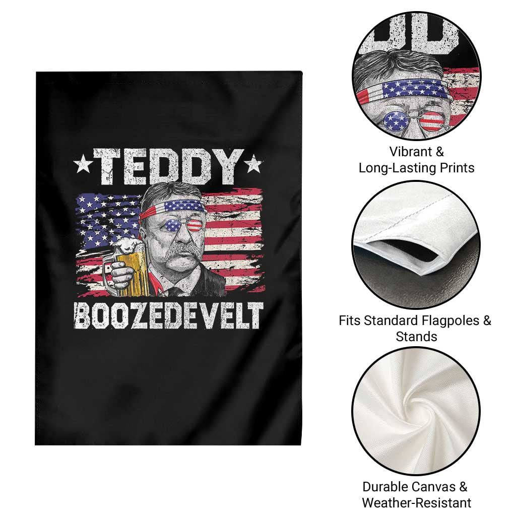Funny Theodore Roosevelt 4th Of July Garden Flag Teddy Boozedevelt Drinking American Flag TS10 Print Your Wear