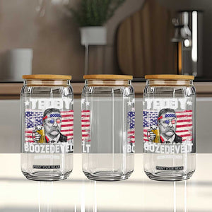 Funny Theodore Roosevelt 4th Of July Glass Can Teddy Boozedevelt Drinking American Flag TS10 Print Your Wear